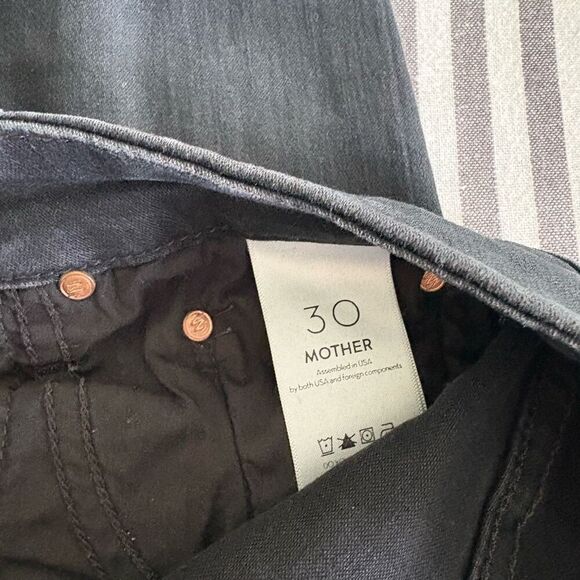 Mother The Looker Crop Blackbird Skinny Jeans Size 30 - Picture 6 of 11